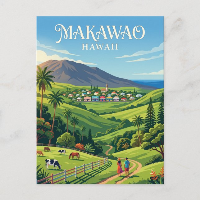 Cartão Postal Makawao EUA (Frente)