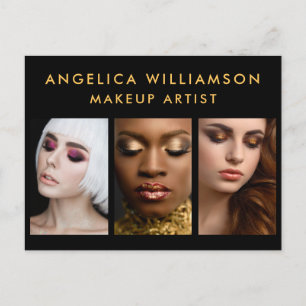 Cartão Postal Makeup Artist 3 Fotografia Dourada Business