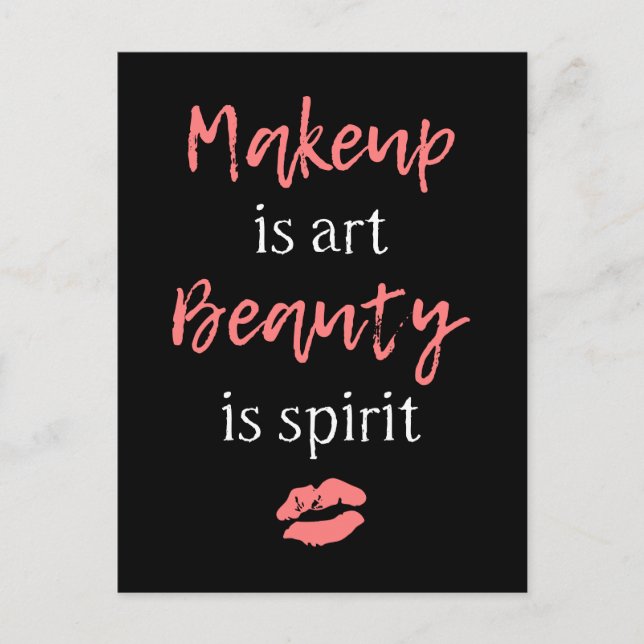 Cartão Postal Makeup é arte A beleza é espírito (Frente)