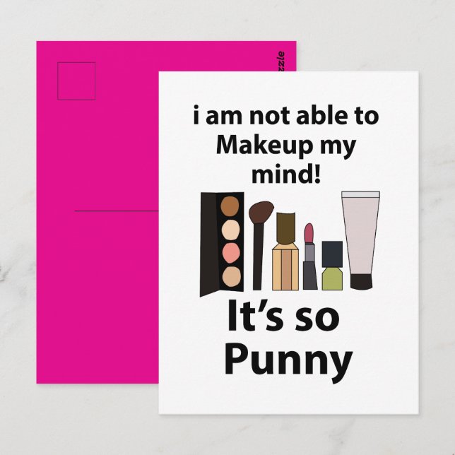 Cartão Postal Makeup Engraçado (Frente/Verso)