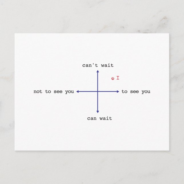 Cartão Postal Mal posso esperar para te ver (Frente)