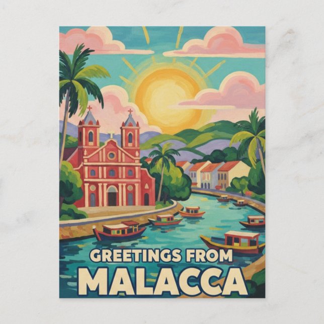 Cartão Postal Malaca  Malásia (Frente)
