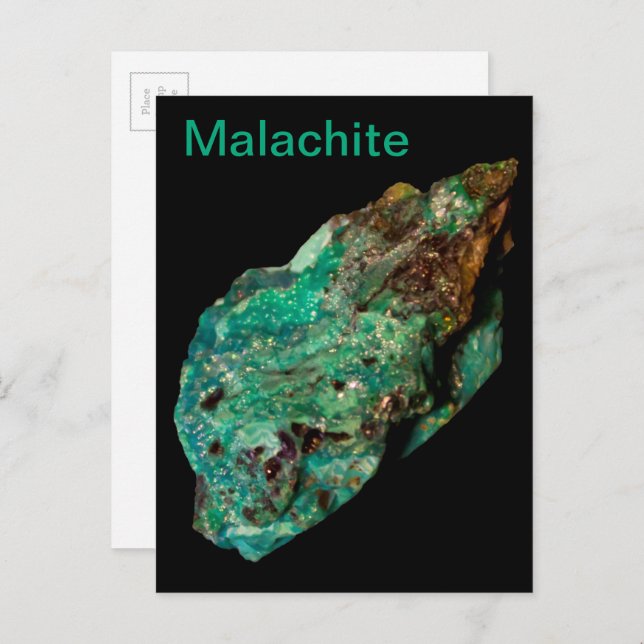 Cartão Postal Malachite Green Mineral Rock Nature Fotografia (Frente/Verso)