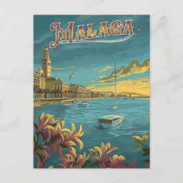 Cartão Postal Málaga em Carta Retroativa - Viagens vintage