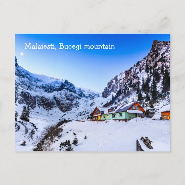 Cartão postal Malaiesti, montanha de Bucegi, Romên (Frente)