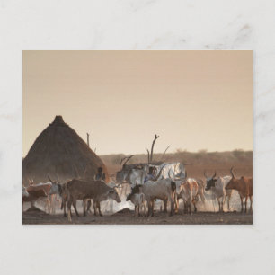 Cartão Postal Malakal, aldeia da etnia Dinka