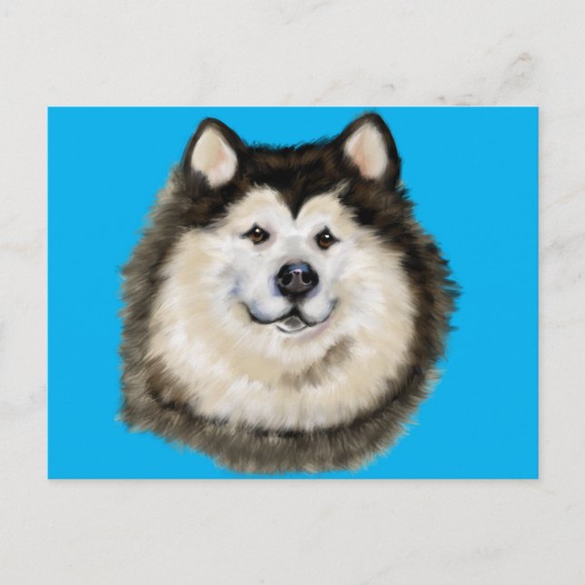 Cartão Postal Malamute do Alasca (Frente)