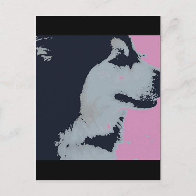Cartão Postal Malamute Dog Pop Art (Frente)