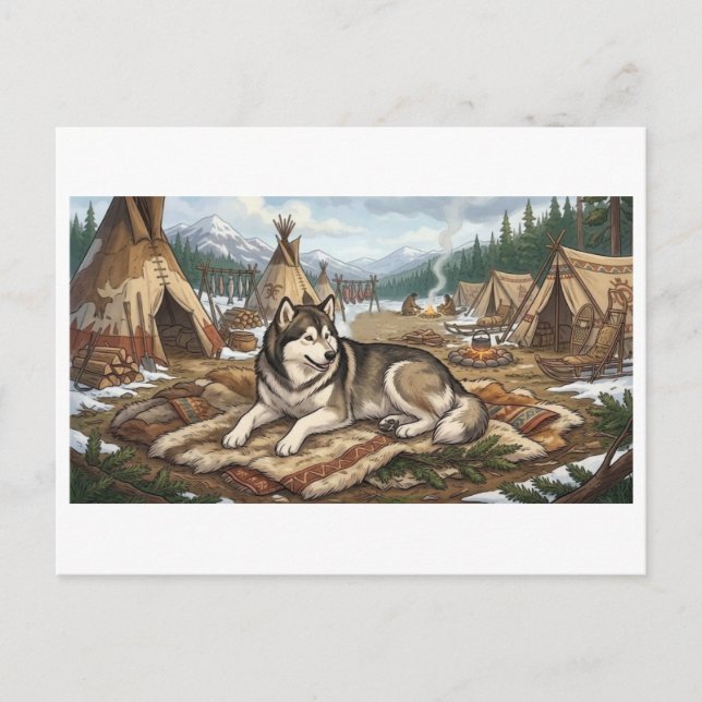 Cartão Postal Malamute Nativo   (Frente)