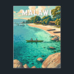 Cartão Postal Malawi Illustration Travel Art Vintage<br><div class="desc">Malawi retro vector travel design. Malawi, known as the “Warm Heart of Africa, ” offers stunning natural beauty from the crystal-clear waters of Lake Malawi to the wildlife-rich plains of Liwonde National Park and the towering peaks of Mount Mulanje.</div>