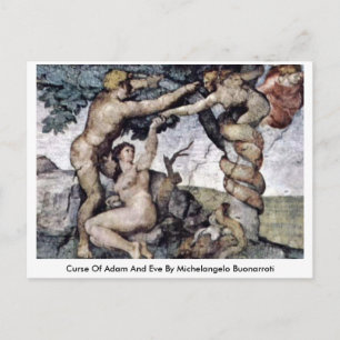 Cartão Postal Maldição De Adão E Eva Por Michelangelo Buonarr