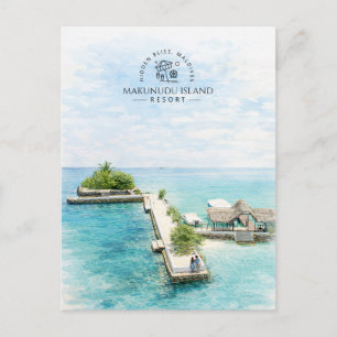 Cartão Postal Maldivas Malé Atol Norte Resort Broadly Makunudu I