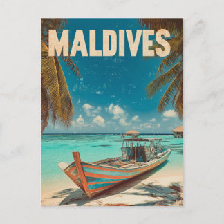 Cartão Postal Maldivas Vintage Tropical Beach - Ocean Viagem