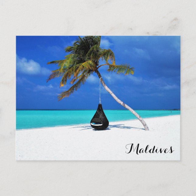 Cartão Postal Maldives Tropical Beach Viagem Photo (Frente)