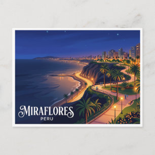 Cartão Postal Malecón de Miraflores Lima Peru