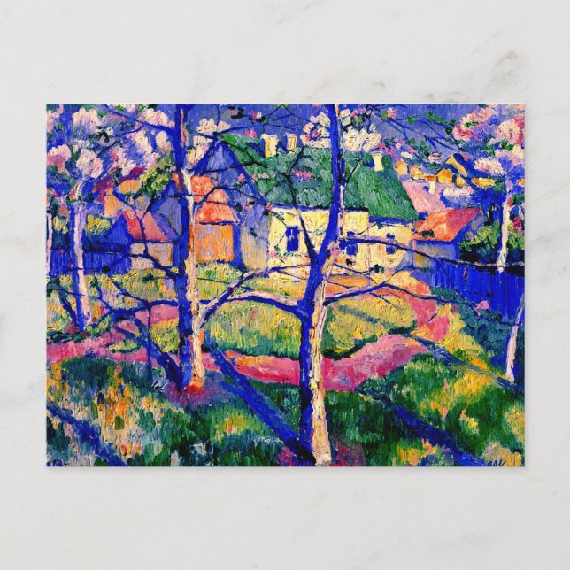 Cartão Postal Malevich - Árvores de Maçã no Flor (Frente)