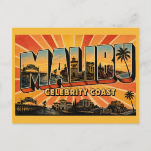 Cartão Postal Malibu Califórnia Costa de Celebridades Viagem Vin