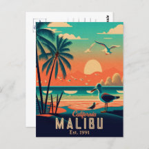 Malibu California Retro Sunset Souvenirs 1950