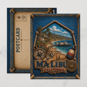 Cartão Postal Malibu Califórnia Viagem Vintage