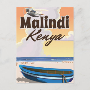 Cartão Postal Malindi kenya Poster de férias da Vintage
