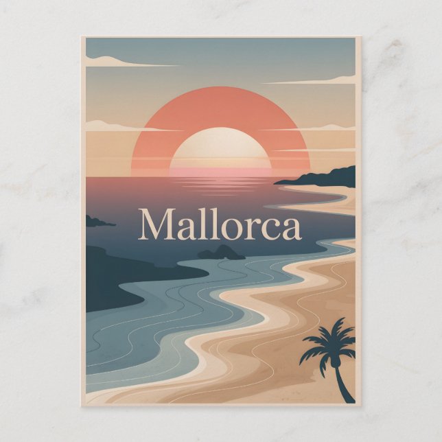 Cartão Postal Mallorca minimalística (Frente)