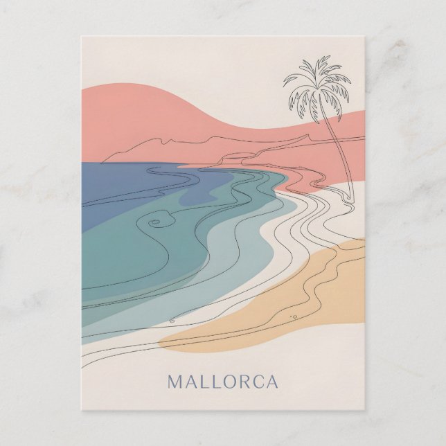 Cartão Postal Mallorca minimalística (Frente)