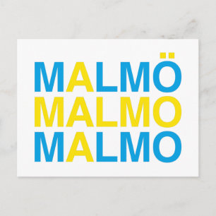 Cartão Postal MALMO Bandeira Sueca