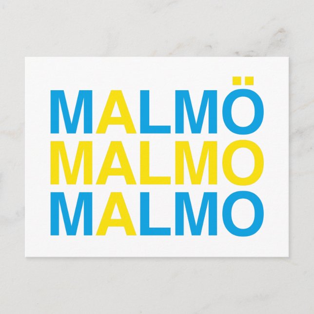 Cartão Postal MALMO Bandeira Sueca (Frente)