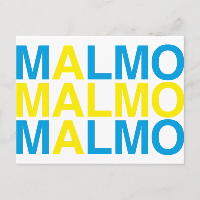 Cartão Postal MALMO Bandeira Sueca (Frente)