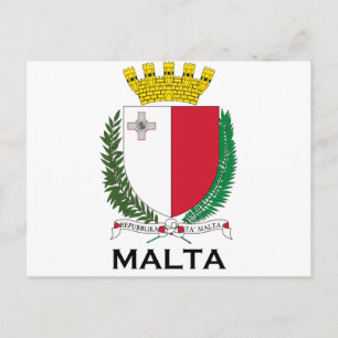 Cartão Postal MALTA - emblema/brasão/símbolo/bandeira