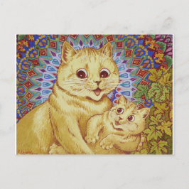 Cartão Postal Mama Cat & Kitten (Louis Wain)