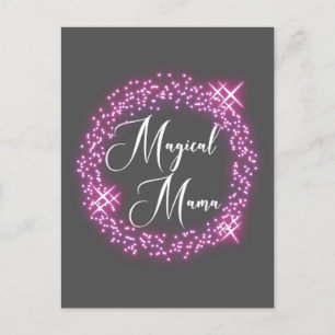 Cartão Postal Mama Mágica círculo de estrelas brilhantes