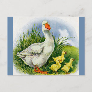 Cartão Postal Mama pato e pato dos anos 30
