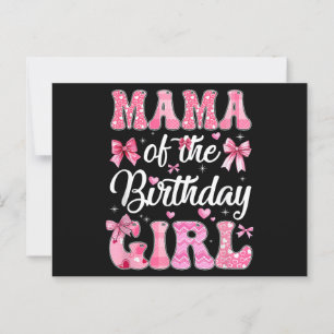 Cartão Postal Mamãe Da Menina Do Aniversário Arco Coquete Rosa D