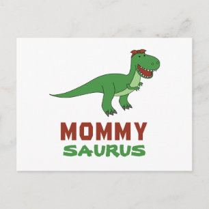 Cartão Postal Mamãe Dinossauro T-Rex Dinossauro Mamãe Dia das Mã