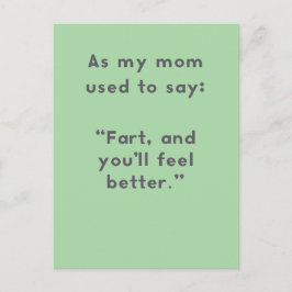 Cartão Postal Mamãe diz: Fart e você se sentirão melhor divertid