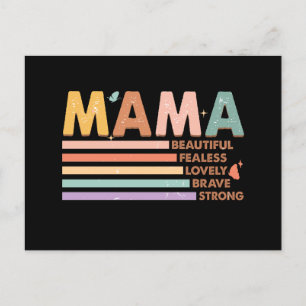 Cartão Postal Mamãe Linda Sem Medo Adorável Valente Forte