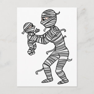 Cartão Postal Mamãe Mummy Segura o Bebê Mummy