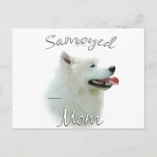 Cartão Postal Mamãe Samoyed 2 (Frente)