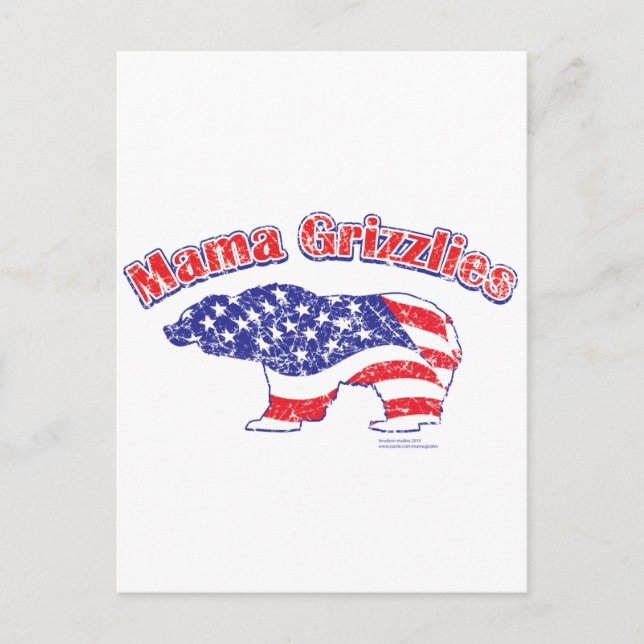 Cartão Postal Mamma-Grizzly-Angustiada (Frente)