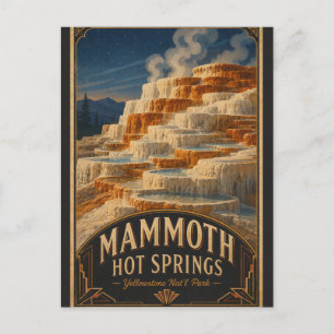 Cartão Postal Mammoth Hot Springs Antigo Parque Yellowstone