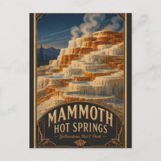 Cartão Postal Mammoth Hot Springs Antigo Parque Yellowstone