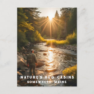 Cartão Postal *~* Man Sun Fish Stream Maine Peace AP49
