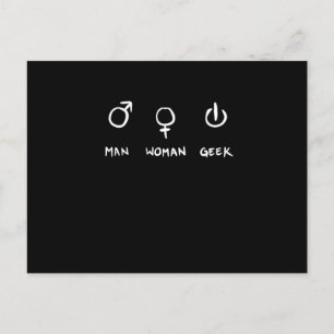 Cartão Postal Man Woman Geek