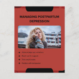 Cartão Postal Managing Postpartum Depression Awareness Design