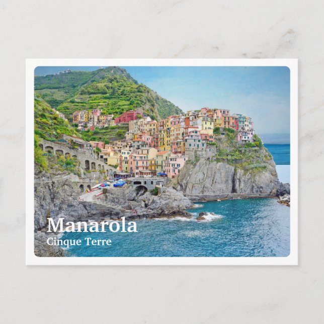 Cartão Postal MANAROLA - Cinque Terre - Ligúria - panorama - (Frente)