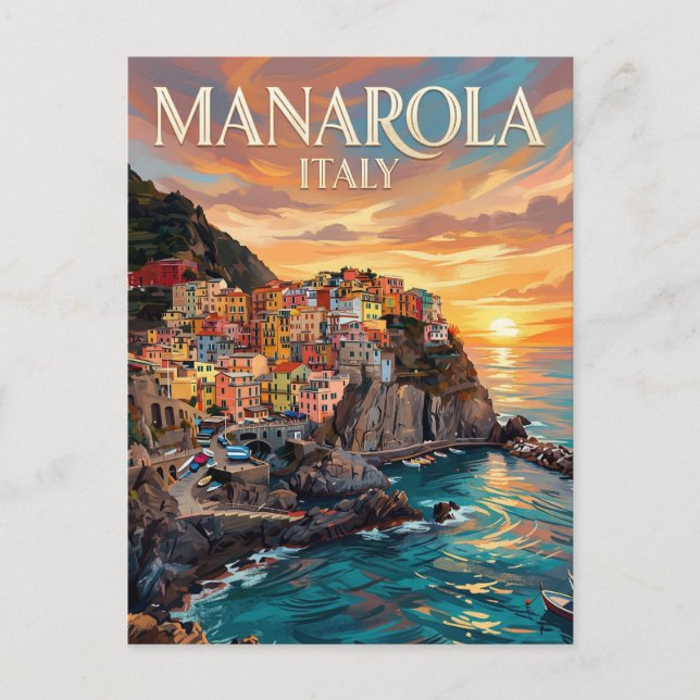 Cartão Postal Manarola Itália (Frente)