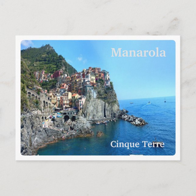 Cartão Postal MANAROLA - Itália - Cinque Terre - PANORAMA (Frente)
