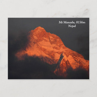 Cartão Postal Manaslu Alpenglow