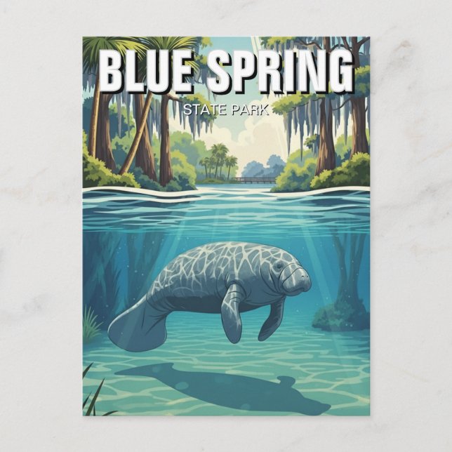 Cartão Postal Manatee in Blue Spring State Park (Frente)